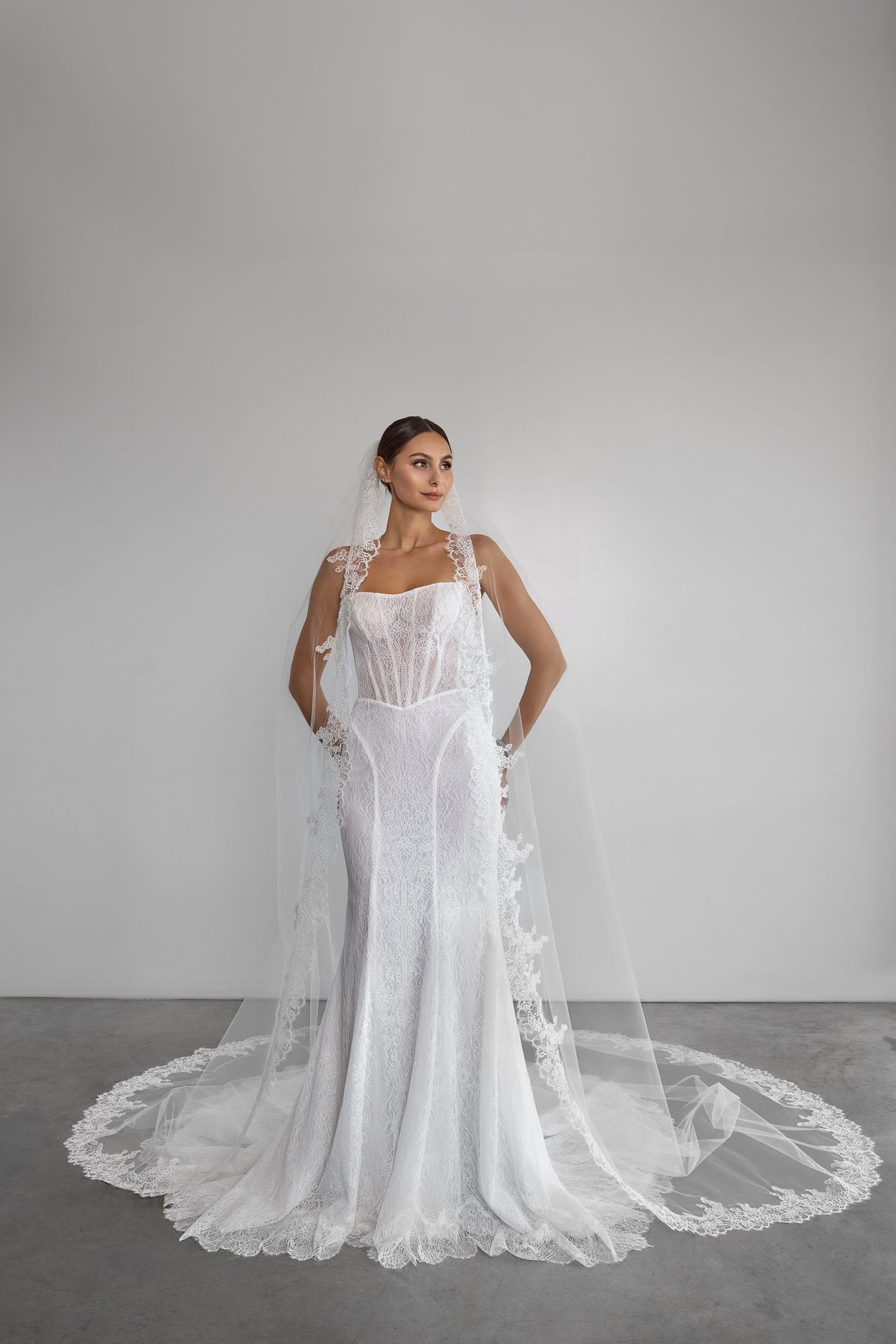 Valerisse Veil Pierlot Veil | Floral Tulle Veil – Grace Loves Lace US main image 4